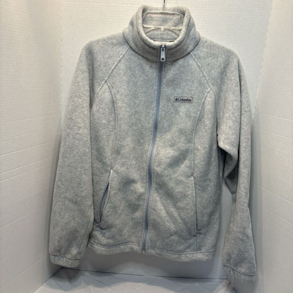 Columbia Jacket Womens Medium  Fleece Full Zip Benton Springs Sportswear Gray